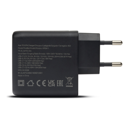 Acer 67W PD GaN Charger 2 x USB C and 1 x USB A EU Plug 100W USB C cable – 6