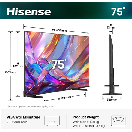 Hisense Hi-QLED TV 75E7S Smart TV VIDAA Smart OS – 2