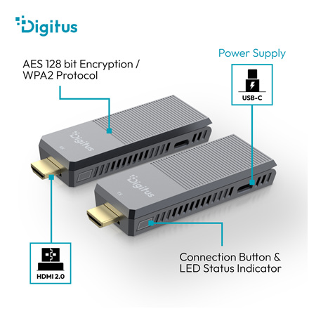 Digitus 4K Wireless HDMI Extender Set, 150 m, 4K DS-55359 – 11