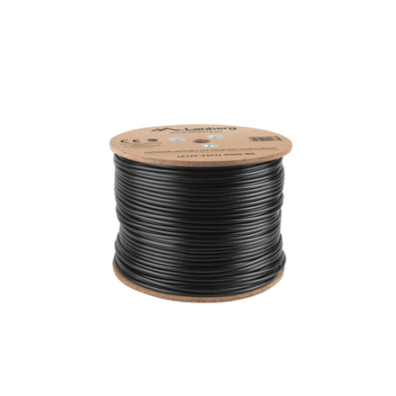Lanberg Cable Cat.5E UTP 305M Solid Outdoor CU Black Fluke Passed – 2