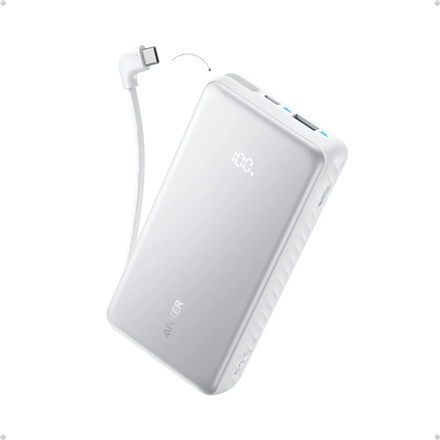 Anker Power Bank 22.5W, Built-In USB-C Cable Zolo 20000 mAh