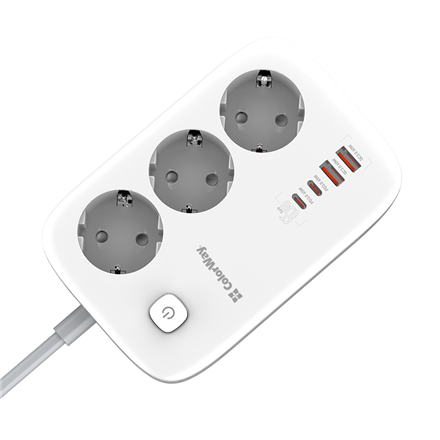 ColorWay Power Socket CW-CHE34PDW – 3