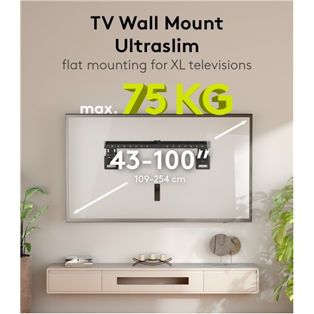 Goobay Wall mount Ultraslim TV Wall Mount Basic FIXED (XL) 43-100" – 2