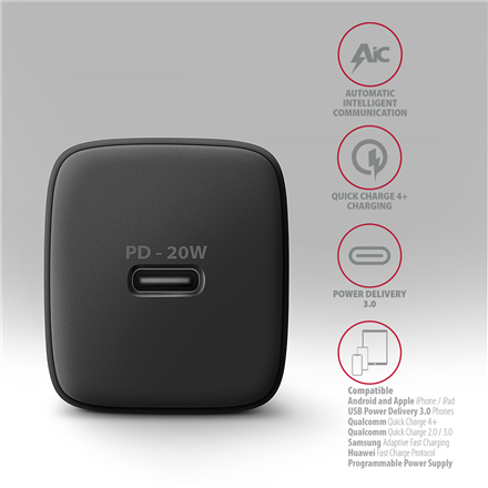 AXAGON Wallcharger 1x port USB-C, PD3.0 ACU-PD20 – 2