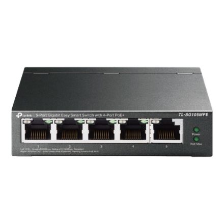 TP-LINK 5-Port Gigabit Easy Smart Switch with 4-Port PoE+ TL-SG105MPE Managed L2