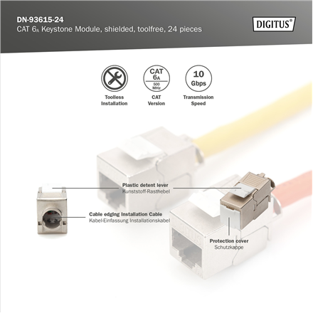 Digitus Keystone Module CAT 6A 14.5 x 34.5 x 21.0 mm – 4