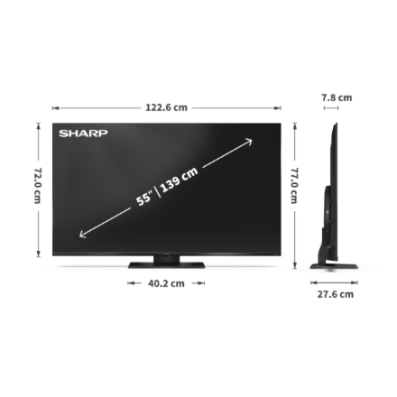 Sharp 55JR7265E 55" (139cm) 4K Ultra HD QLED Google TV – 4