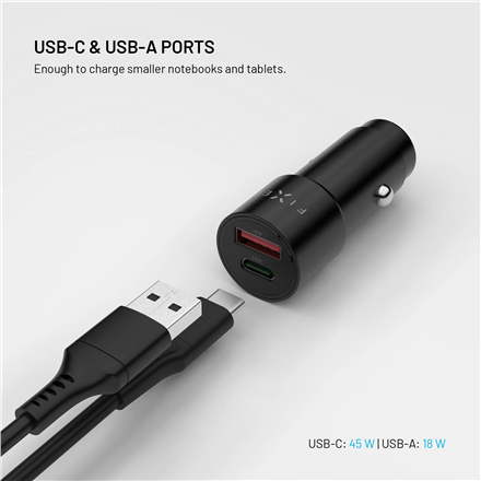 Fixed USB-C/USB-A Car Charger 63W PD 3.0 – 4