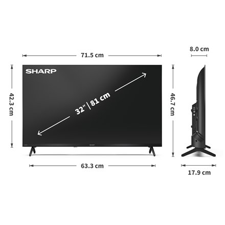 Sharp 32HF3265E Smart TV Google TV – 8