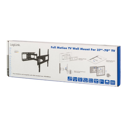 Logilink BP0028 TV Wall mount, 37"-70", tilt +10°-20°,swievel +-90°, 475mm – 3