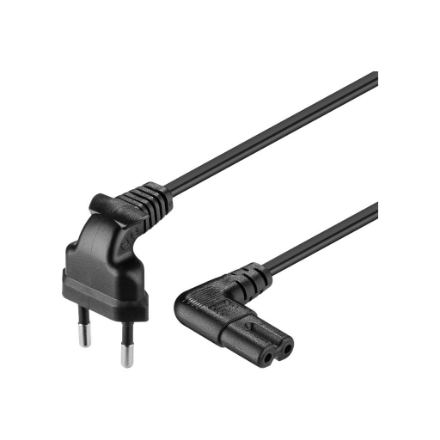Goobay Euro connection cord, both ends angled 97344 Black Euro male (Type C CEE