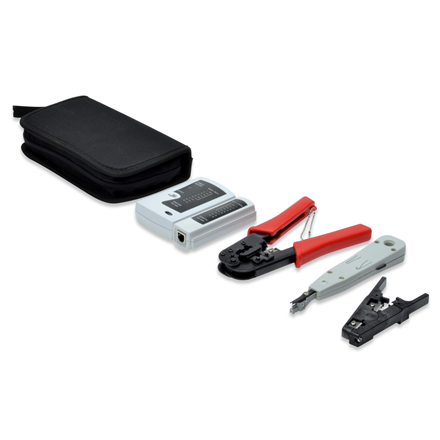 Digitus Network Tool Set, LAN Tester, Crimping Tool, Cut and Stripping Tool, kit – 2