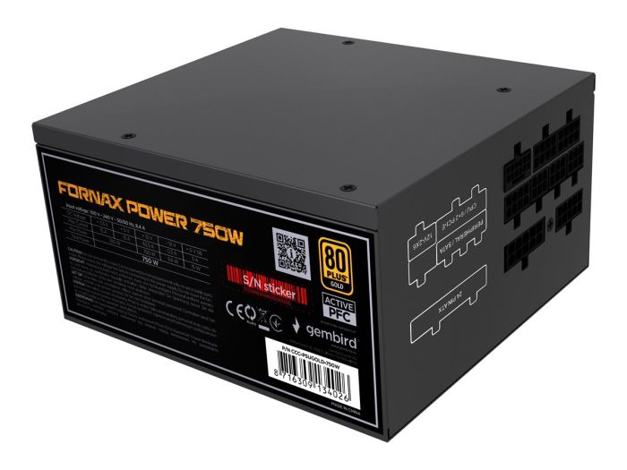 GEMBIRD Power supply unit 750W active PF – 12