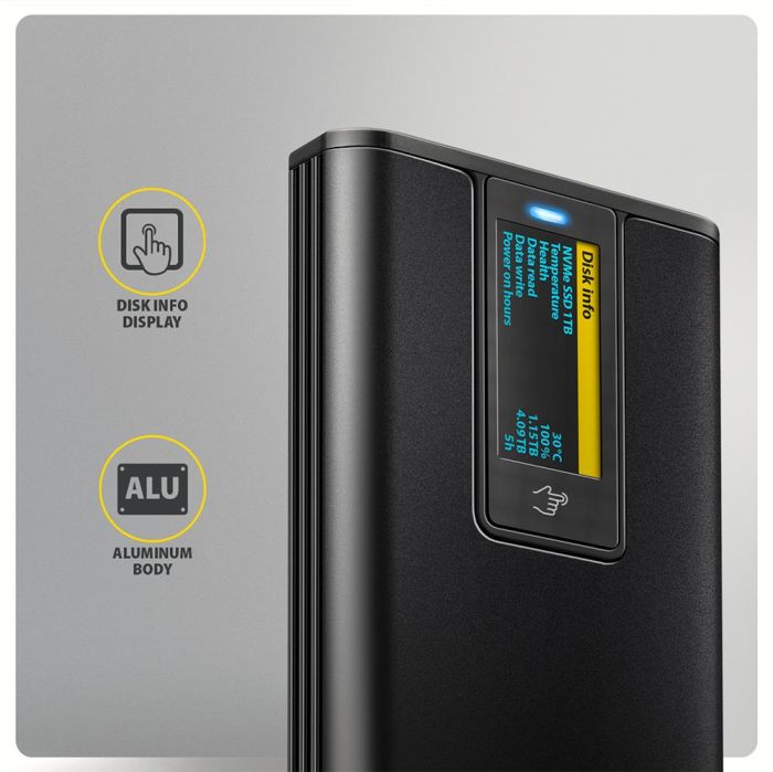 SSD ACC ENCLOSURE M.2 NVME/SATA USB-C EEM2-SD2B AXAGON – 2