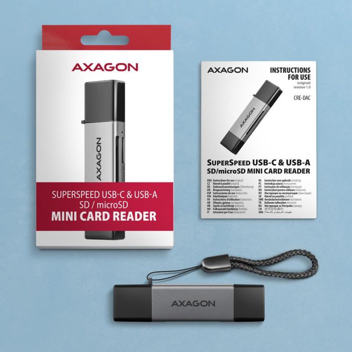MEMORY READER USB-C+USB3.2 2SL/SD/MICROSD CRE-DAC AXAGON – 7