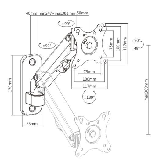 DISPLAY ACC MOUNTING ARM 27"/MA-WA1-01 GEMBIRD – 2