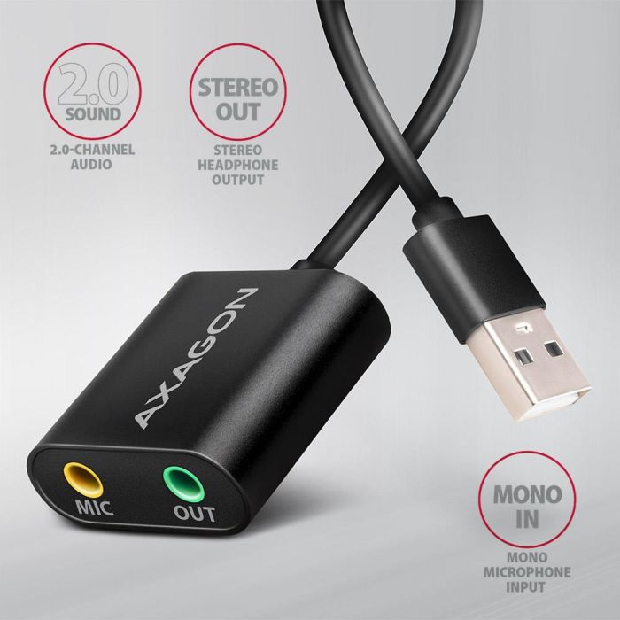 SOUND CARD USB2.0 48KHZ/16BIT/0.15M ADA-12 AXAGON – 2
