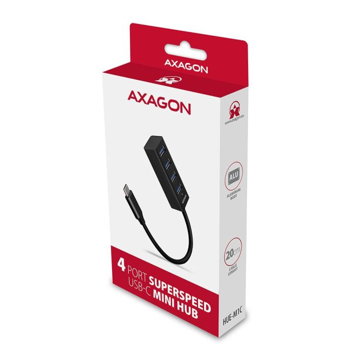 I/O HUB USB-C 4PORT MINI/0.2M HUE-M1C AXAGON – 6
