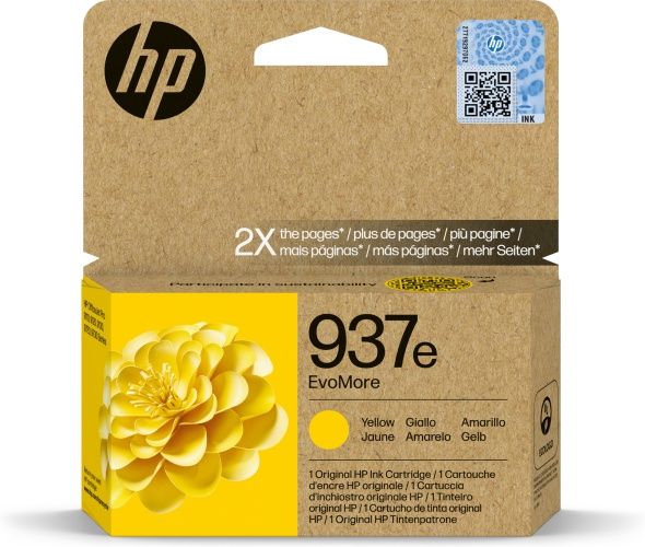 HP 937e EvoMore (4S6W8NE) Rašalinė kasetė, Geltona