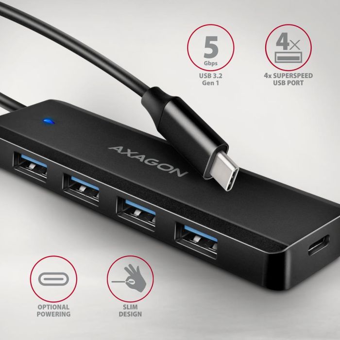 I/O HUB USB-C TRAVEL/0.19M HUE-C1C AXAGON – 2