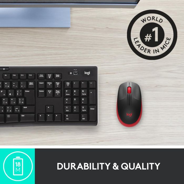 MOUSE USB OPTICAL WRL M190/RED 910-005908 LOGITECH – 10