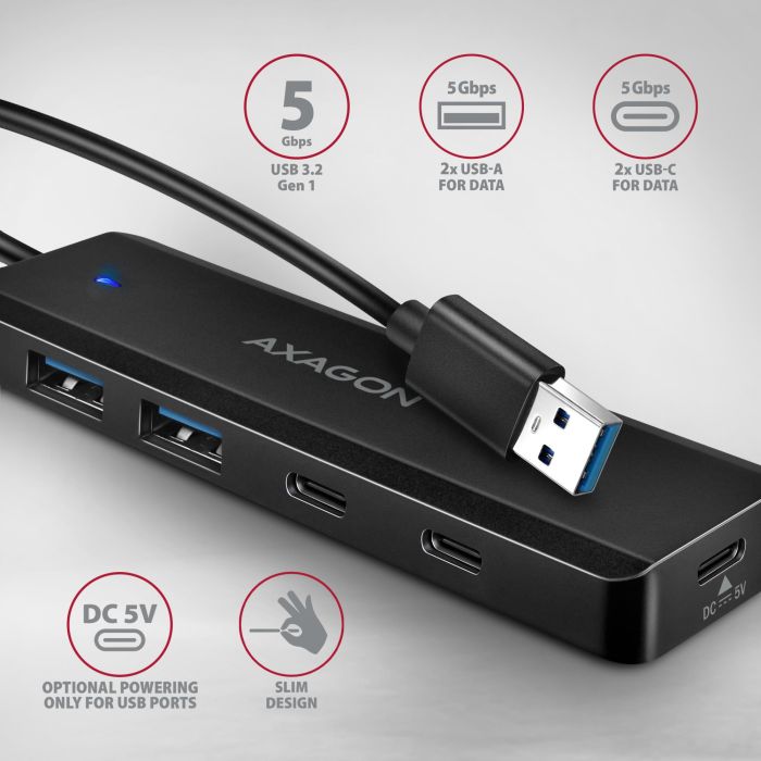 I/O HUB USB TRAVEL/0.19M HUE-C2A AXAGON – 2