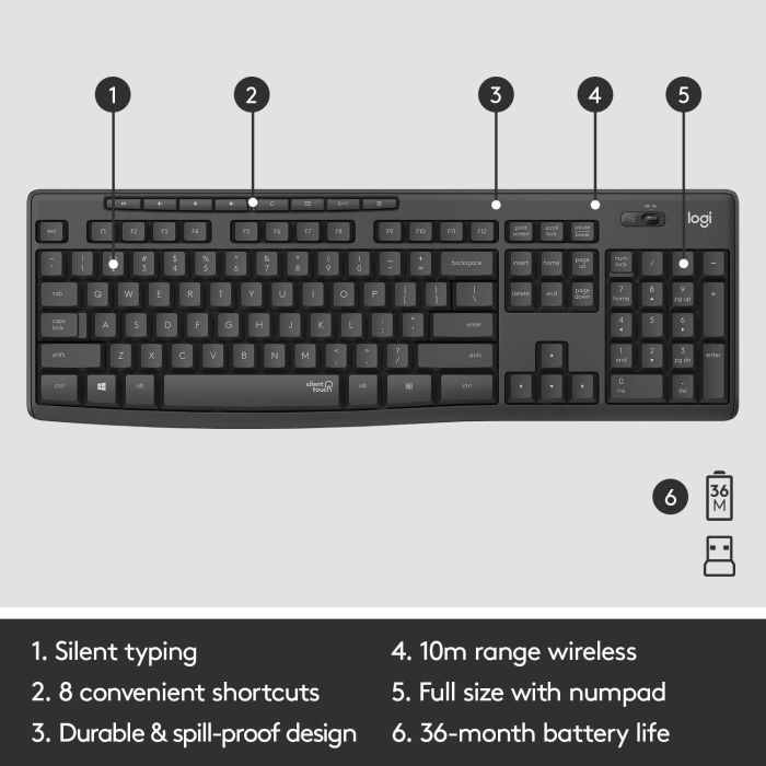 KEYBOARD +MOUSE COMBO MK295/ENG 920-009800 LOGITECH – 14