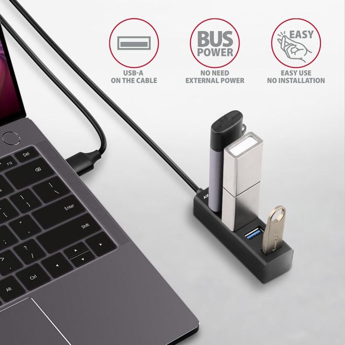 I/O HUB USB3.2 4PORT MINI/1.2M HUE-M1AL AXAGON – 4