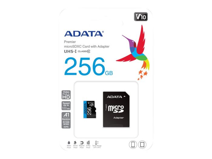 ADATA 256GB Micro SDXC V10 100MB/s + ad. – 3