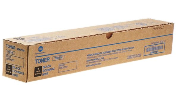 Konica Minolta TN221K (A8K3150) Lazerinė kasetė, Juoda
