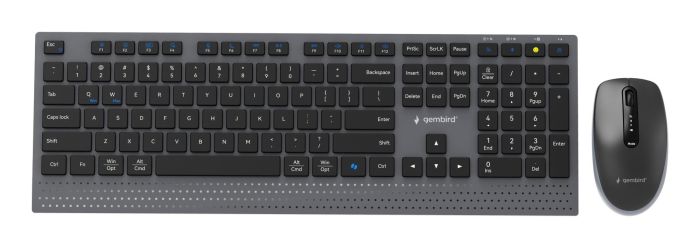 KEYBOARD +MOUSE WRL ENG/BK KBS-WPS-02 GEMBIRD