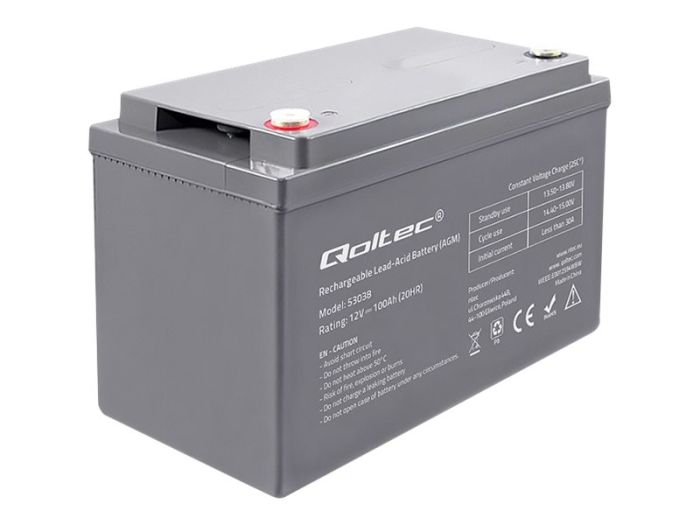 QOLTEC 53038 Battery AGM 12V 100Ah