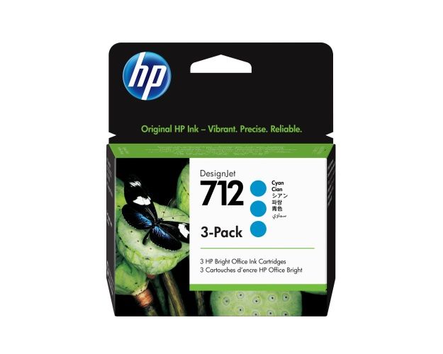 HP 712 3-pack (3ED77A) Rašalinė kasetė, Žydra – 2