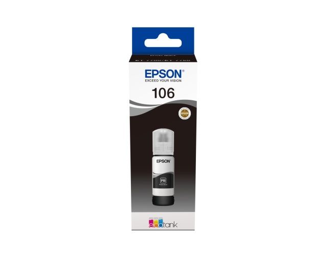 Epson 106 EcoTank (C13T00R140) Rašalo papildymo buteliukas, Foto Juoda – 2