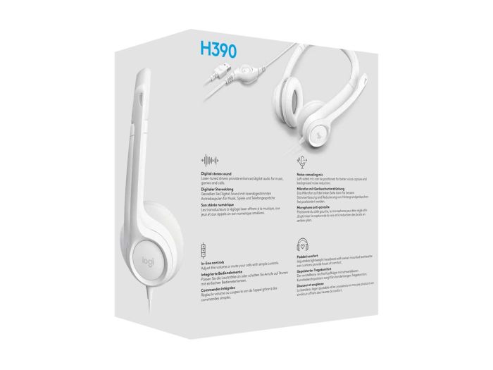 LOGI H390 USB Computer Headset - WHITE – 14