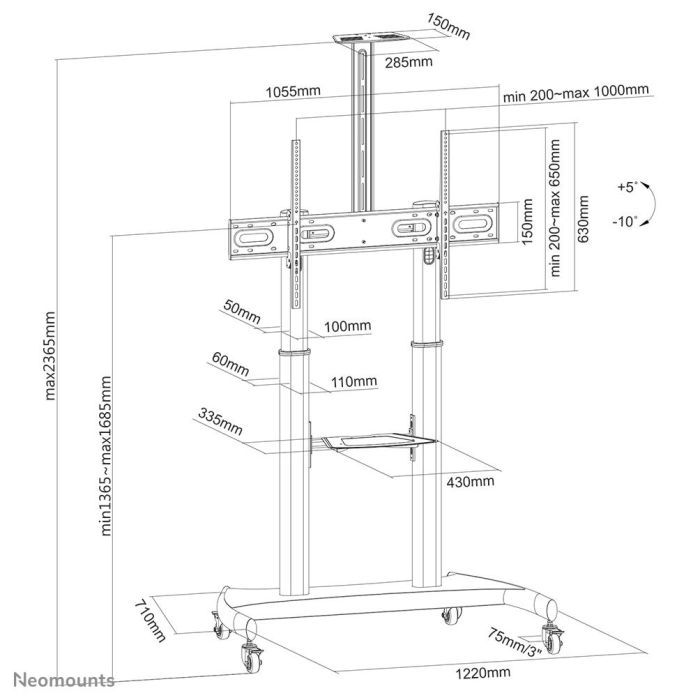 TV SET ACC FLOOR STAND BLACK/PLASMA-M1950E NEOMOUNTS – 16