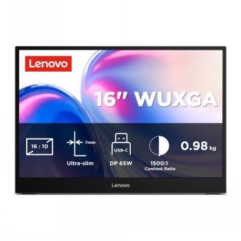 Lenovo L16 16" Wuxga Wled (1920x1200) Ips/60hz/300nits/6ms/2x USB-C (3year