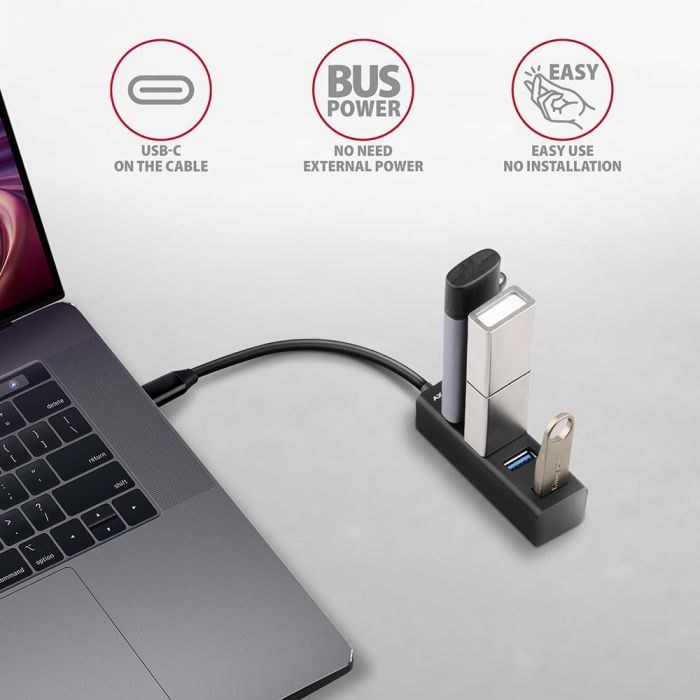 I/O HUB USB-C 4PORT MINI/0.2M HUE-M1C AXAGON – 3