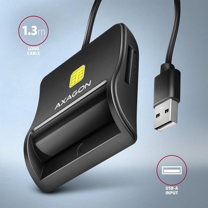 CARD READER FLAT SMARTCARD 4SL/USB2.0 1.3M CRE-SM3SD AXAGON – 5
