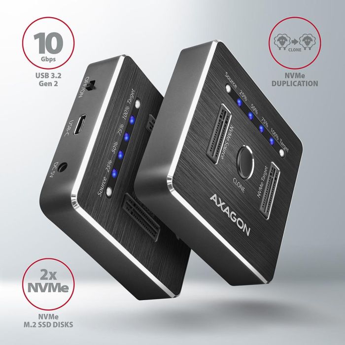 SSD ACC DOCK STATION USB-C/2XM.2 NVME ADSA-M2C AXAGON – 4