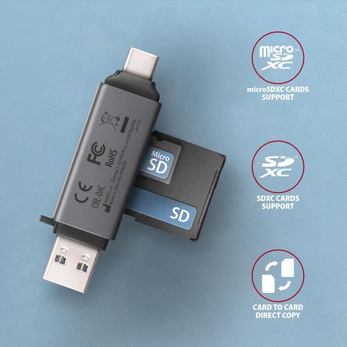 MEMORY READER USB-C+USB3.2 2SL/SD/MICROSD CRE-DAC AXAGON – 3