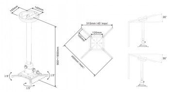 Multibrackets Mb Projector Ceiling Mount 900-1600 – 2