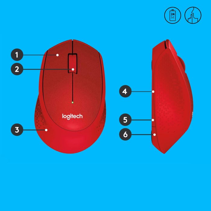 MOUSE USB OPTICAL WRL M330/SILENT RED 910-004911 LOGITECH – 2
