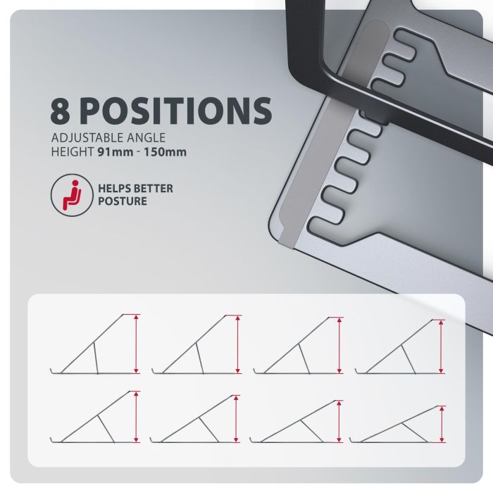 NB ACC STAND 10"-17.3"/ALUMINUM GREY STND-LAG AXAGON – 3