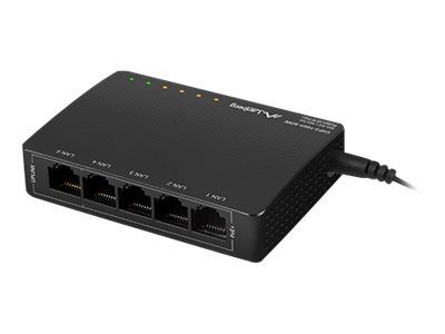 LANBERG switch PoE desktop 5-port 1GB – 3