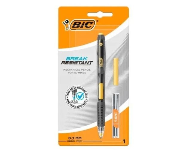 Bic Automatinis pieštukas BREAK RESIST HB, 0.7 mm + trintukas + šerdelės