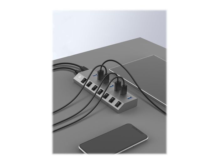 ICY BOX IB-HUB1701-C3 7-port hub – 4