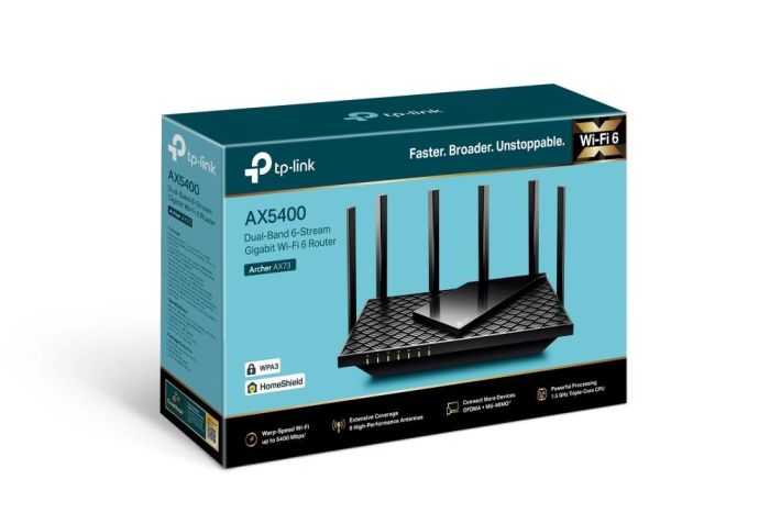 Wireless Router TP-LINK 5400 Mbps 1 WAN 4x10/100/1000M ARCHERAX73 – 4