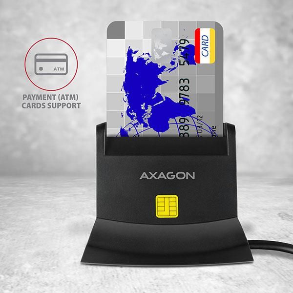 CARD READER STAND SMARTCARD/USB2.0 CRE-SM2 AXAGON – 4