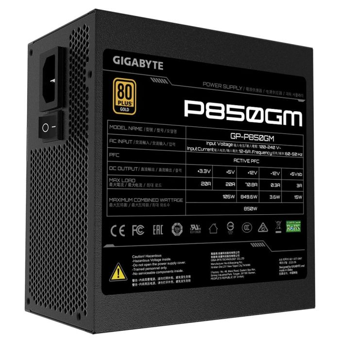 Power Supply GIGABYTE Efficiency 80 PLUS GOLD PFC Active GP-P850GM – 2